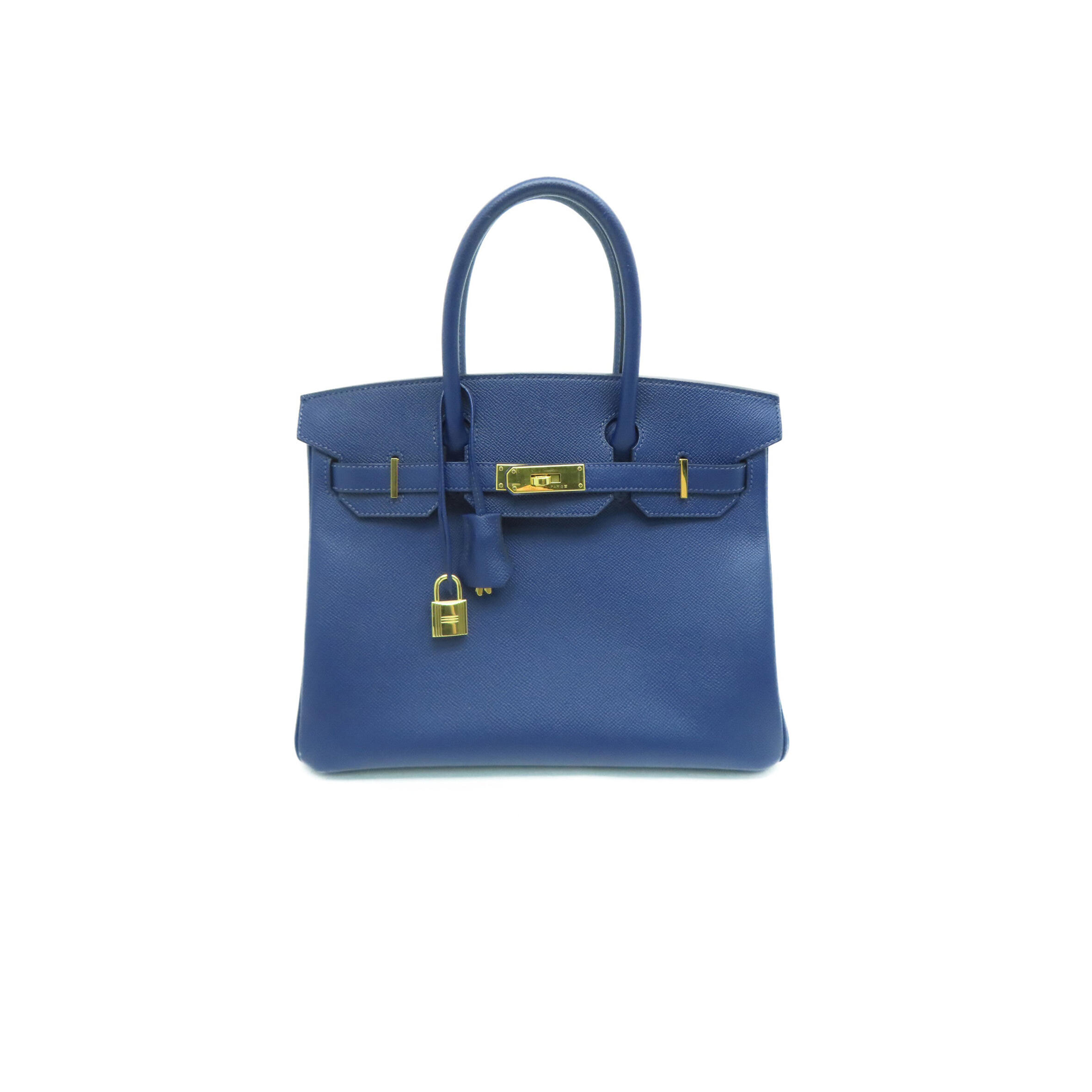 H**me5 BIRKIN 25 SWIFT LEATHER AGATE BLUE GOLD BUCKLE H049362CK23 (25*20*13cm) Master Quality